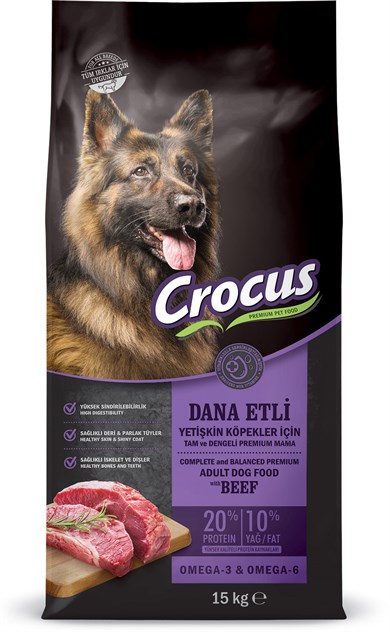 Crocus Biftekli Pirinçli Yetişkin Köpek Maması 15 Kg