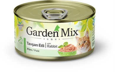 Gardenmix Kıyılmış Tavşan Etli Tahılsız Konserve Kedi Maması 85g 12 Adet
